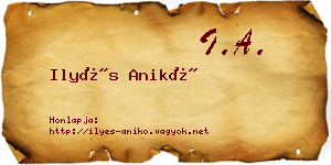 Ilyés Anikó névjegykártya